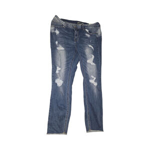 Women's Faded Glory Blue Distressed Skinny Jeans Size 16